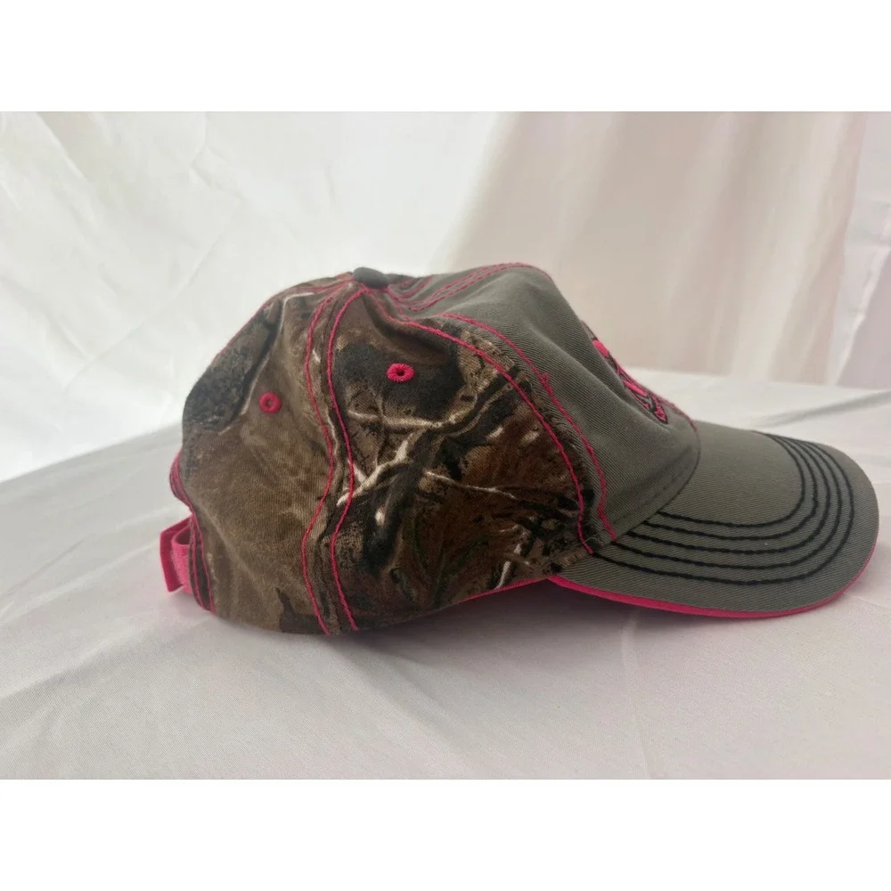 NWTF National Wild Turkey Federation Womens Camo Grey Pink Baseball Cap Hat